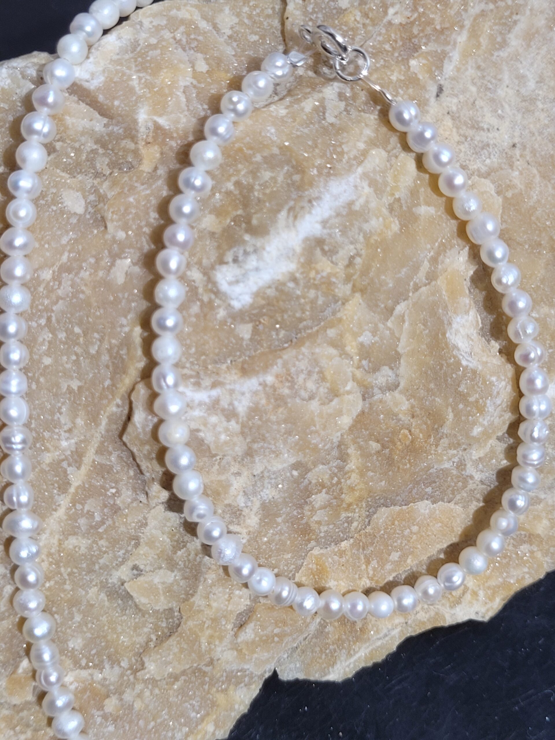 Set bratara si colier perle naturale de cultura - imagine 3