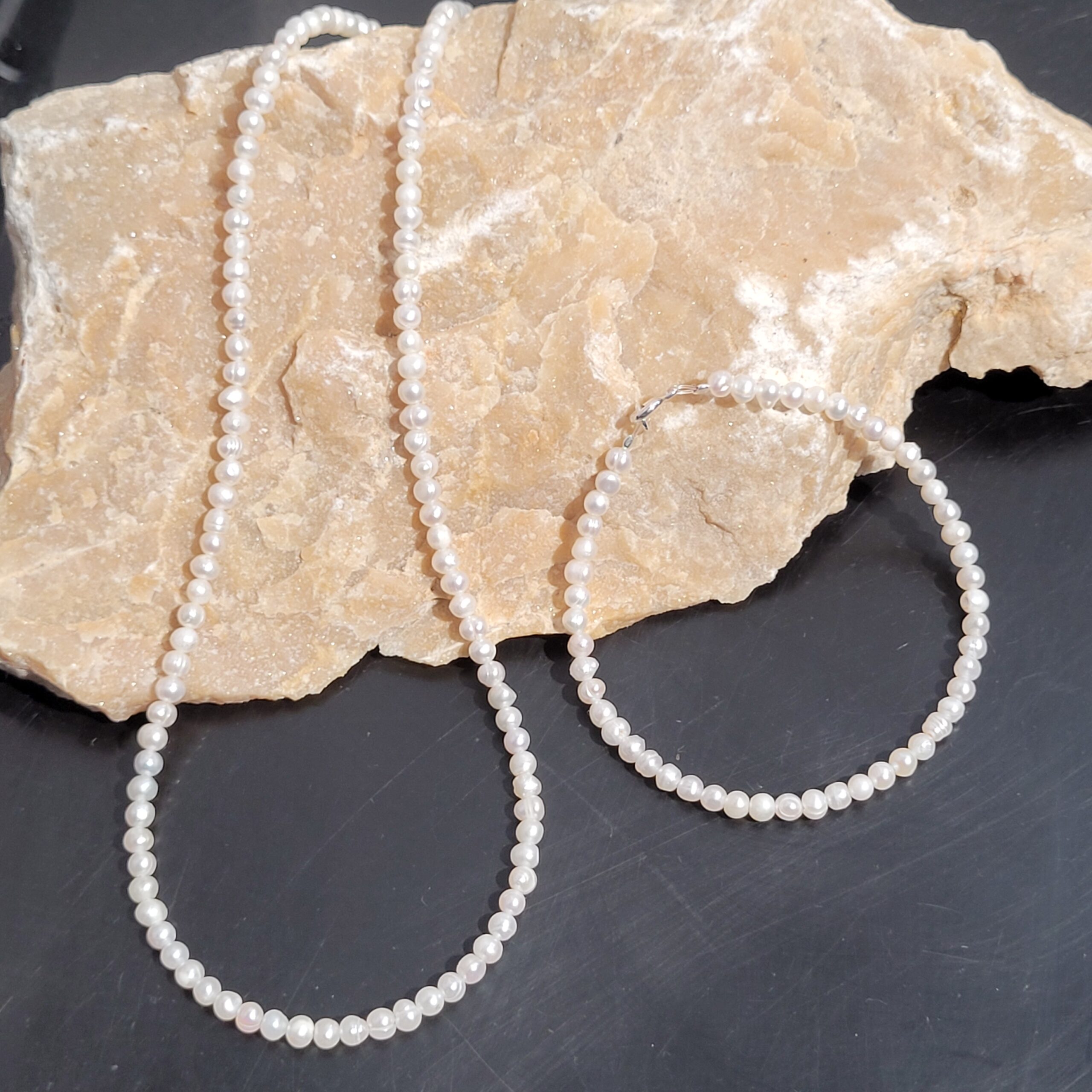 Set bratara si colier perle naturale de cultura - imagine 2