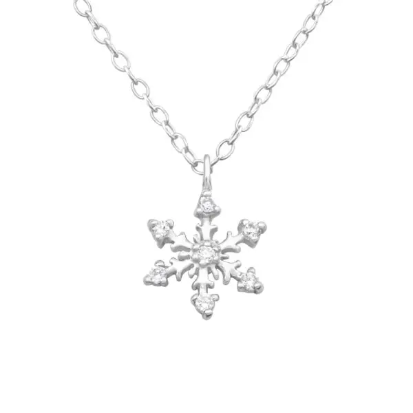Colier fulg de nea, lantisor fulg de nea din argint925